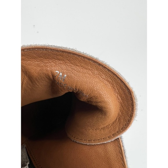 L. Paolo Shoes Womens Size 7 Medium Gray Camo Suede Slip On Wedge Booties Casual - Picture 7 of 7